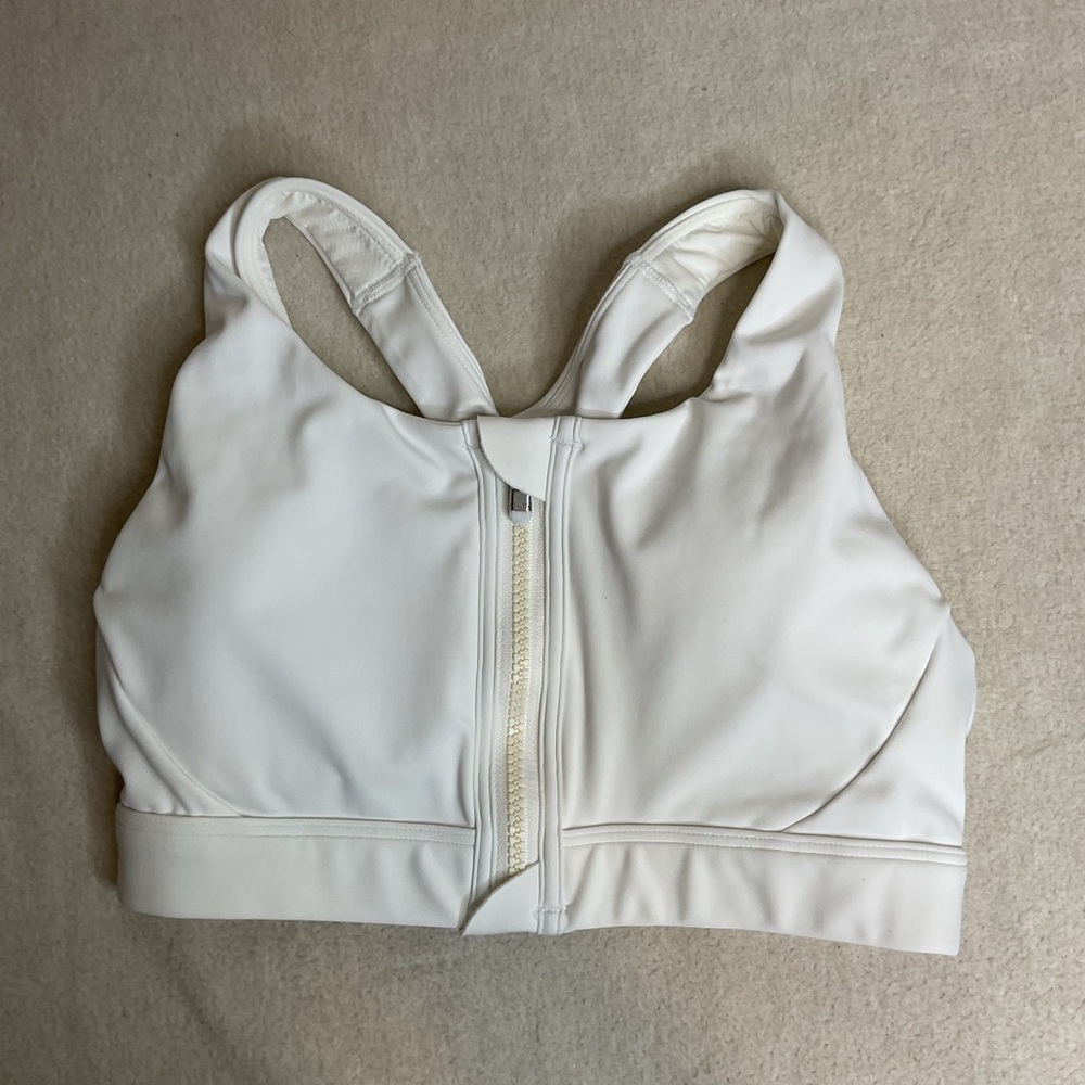 Athleta Unlimite Zip Front Bra White Size XS